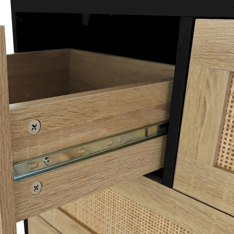 4 Drawers Rattan Cabinet,for Bedroom,Living Room,Dining Room,Hallways