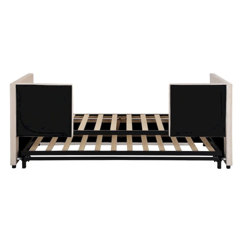 Twin Size Upholstered daybed with Pop Up Trundle