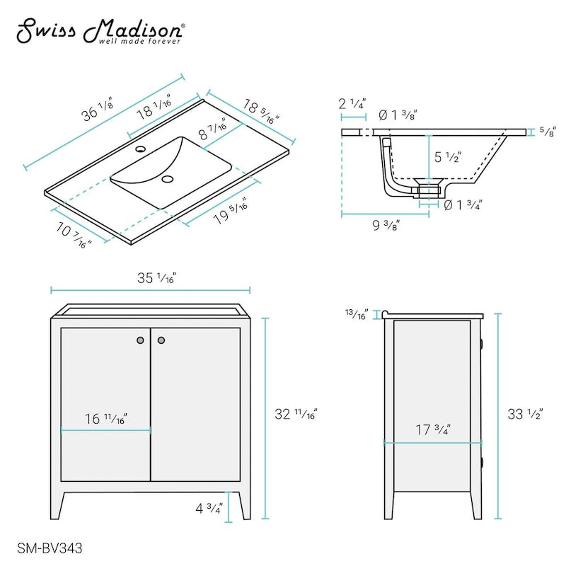 Pur 16.5 Square Wall-Mount Bathroom Sink - Brown