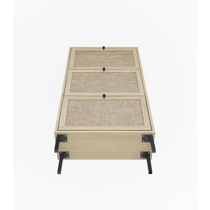 Rattan 3 Door Shoe Rack