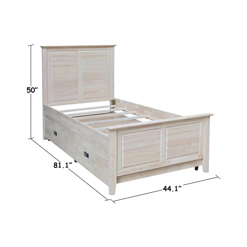 Heritage Solid Wood Twin Trundle Bed