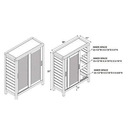 Two Door Storage Floor Cabinet - 33