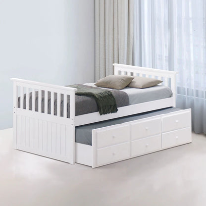 Furniture of America Zorina Twin Captain Bed with Trundle and Three Drawers