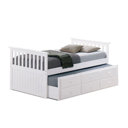 Furniture of America Zorina Twin Captain Bed with Trundle and Three Drawers