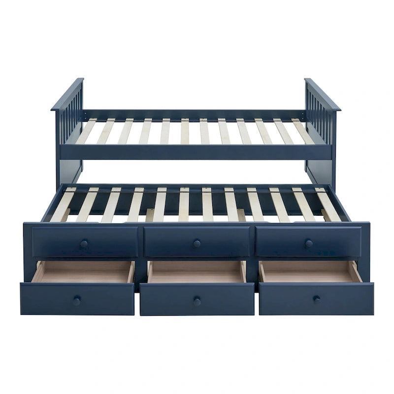 Furniture of America Zorina Twin Captain Bed with Trundle and Three Drawers