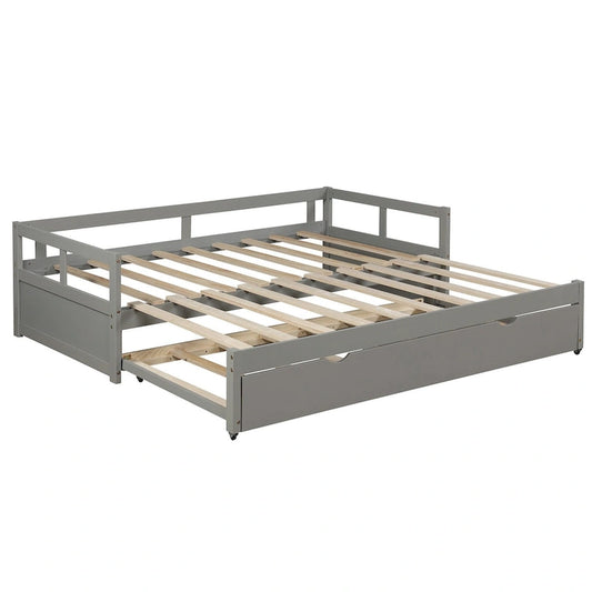 Grey Twin Pine Daybed with Trundle