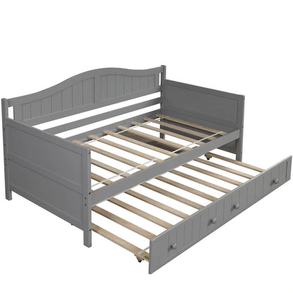 Twin Wood Daybed with Trundle Bed