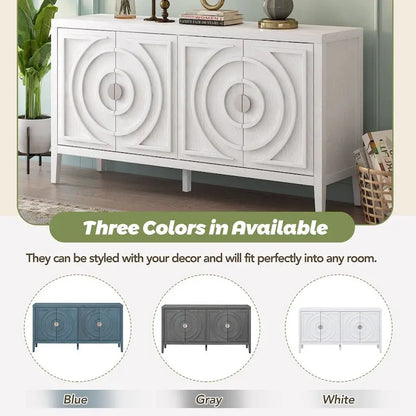 Retro Sideboarddoor with Circular Groove Design Round Metal Door Handle