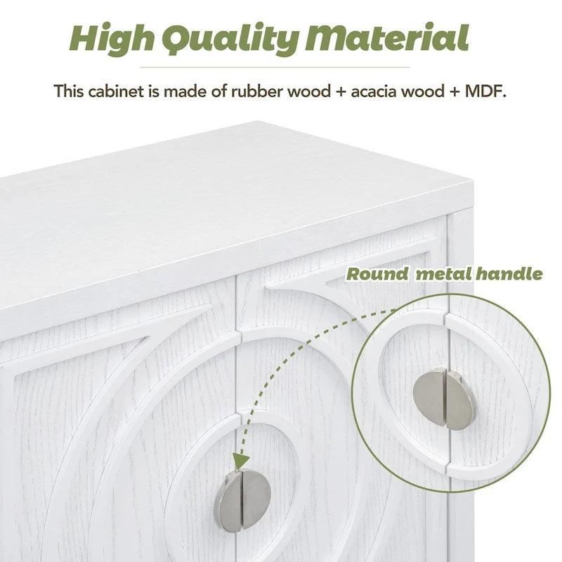 Retro Sideboarddoor with Circular Groove Design Round Metal Door Handle