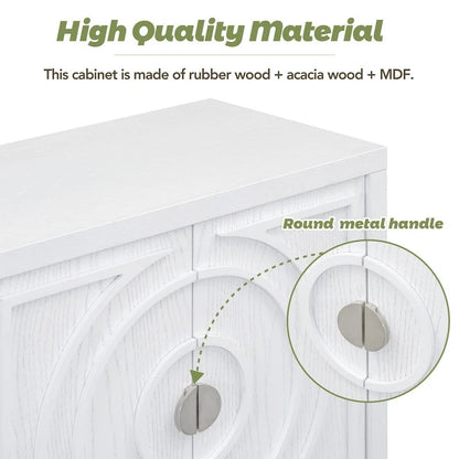 Retro Sideboarddoor with Circular Groove Design Round Metal Door Handle