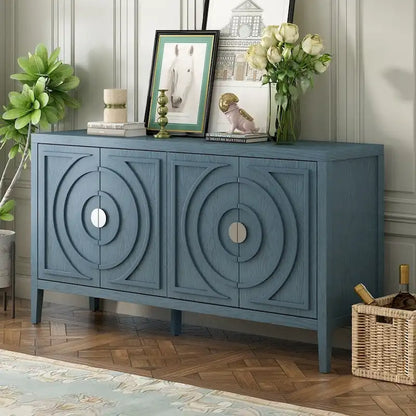 Retro Sideboarddoor with Circular Groove Design Round Metal Door Handle