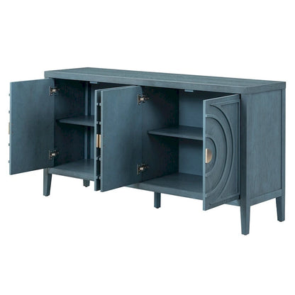 Retro Sideboarddoor with Circular Groove Design Round Metal Door Handle