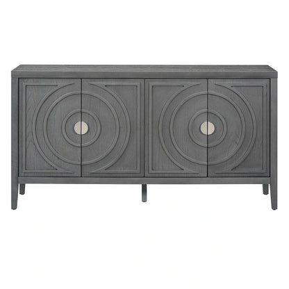 Retro Sideboarddoor with Circular Groove Design Round Metal Door Handle