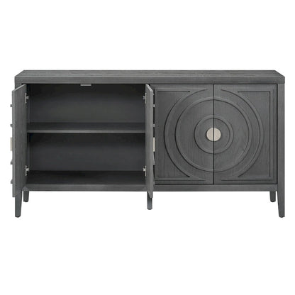 Retro Sideboarddoor with Circular Groove Design Round Metal Door Handle