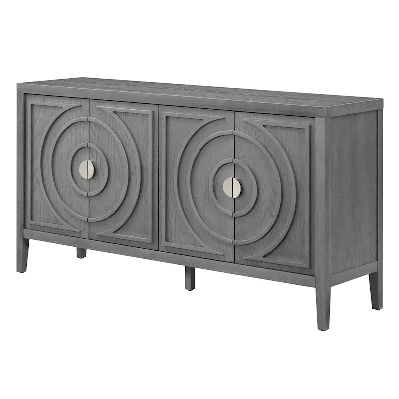 Retro Sideboarddoor with Circular Groove Design Round Metal Door Handle