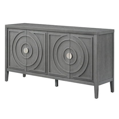 Retro Sideboarddoor with Circular Groove Design Round Metal Door Handle