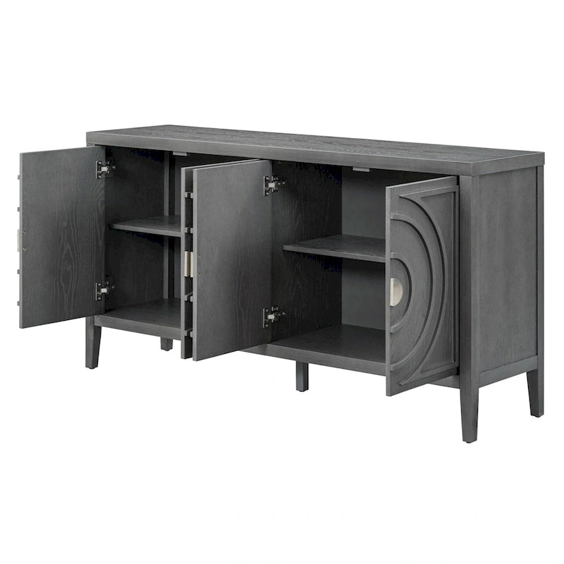 Retro Sideboarddoor with Circular Groove Design Round Metal Door Handle