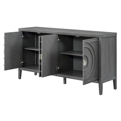 Retro Sideboarddoor with Circular Groove Design Round Metal Door Handle