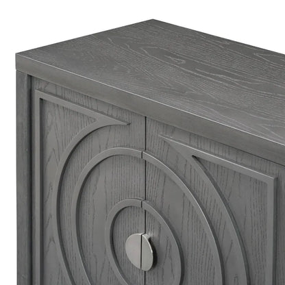 Retro Sideboarddoor with Circular Groove Design Round Metal Door Handle