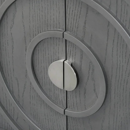 Retro Sideboarddoor with Circular Groove Design Round Metal Door Handle