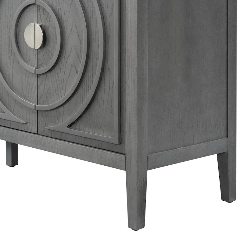 Retro Sideboarddoor with Circular Groove Design Round Metal Door Handle