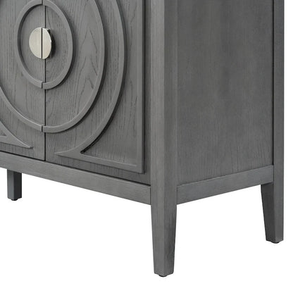 Retro Sideboarddoor with Circular Groove Design Round Metal Door Handle
