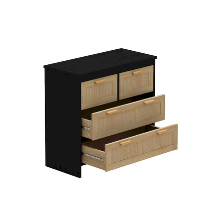 4 Drawers Rattan Cabinet,for Bedroom,Living Room,Dining Room,Hallways