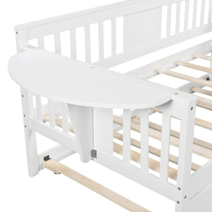 Twin Wooden Daybed with Trundle Bed , Sofa Bed for Bedroom Living Room