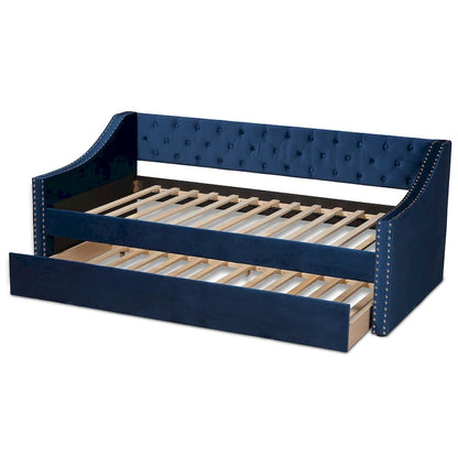 Raphael Modern Velvet Fabric Upholstered Daybed with Trundle