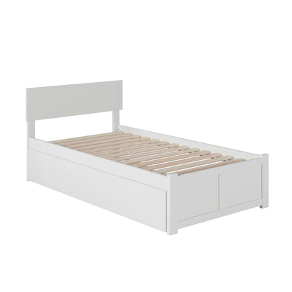 Orlando Platform Bed with Footboard and Twin Trundle Bed