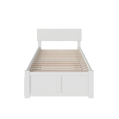 Orlando Platform Bed with Footboard and Twin Trundle Bed