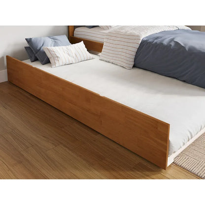 Orlando Platform Bed with Footboard and Twin Trundle Bed