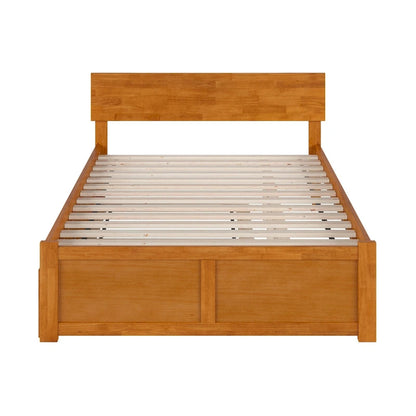 Orlando Platform Bed with Footboard and Twin Trundle Bed