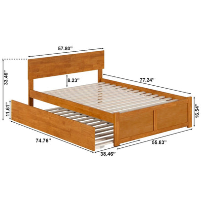 Orlando Platform Bed with Footboard and Twin Trundle Bed