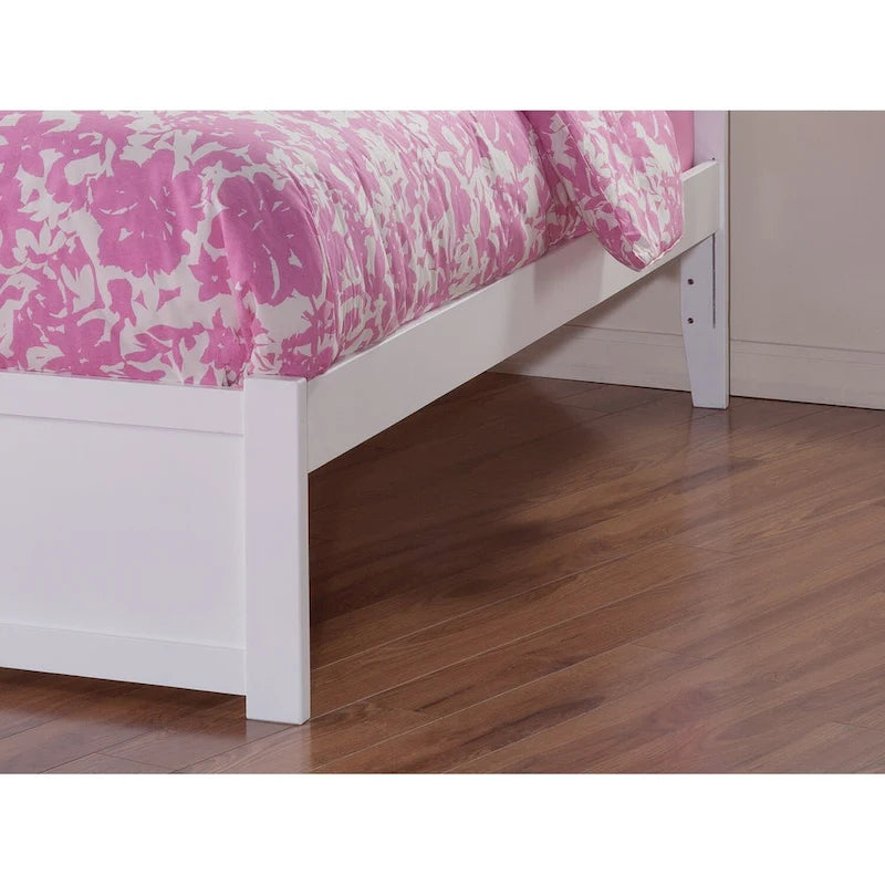 Orlando Platform Bed with Footboard and Twin Trundle Bed