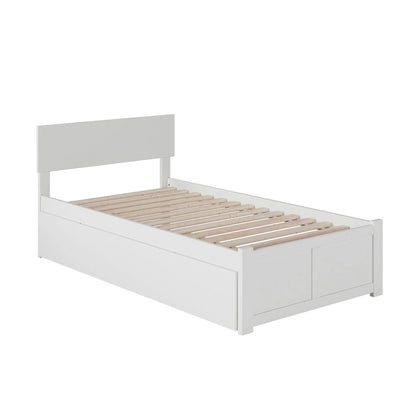 Orlando Platform Bed with Footboard and Twin Trundle Bed