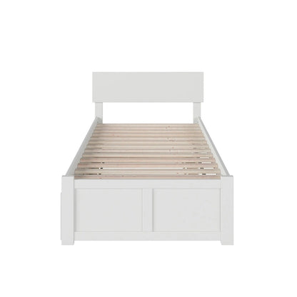 Orlando Platform Bed with Footboard and Twin Trundle Bed
