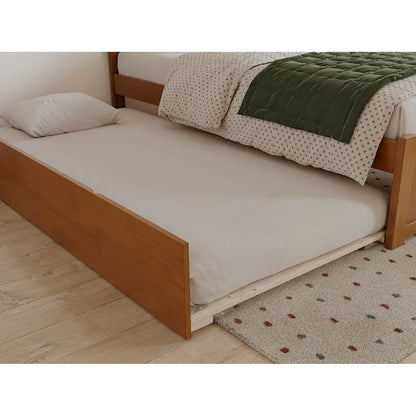 Orlando Platform Bed with Footboard and Twin Trundle Bed