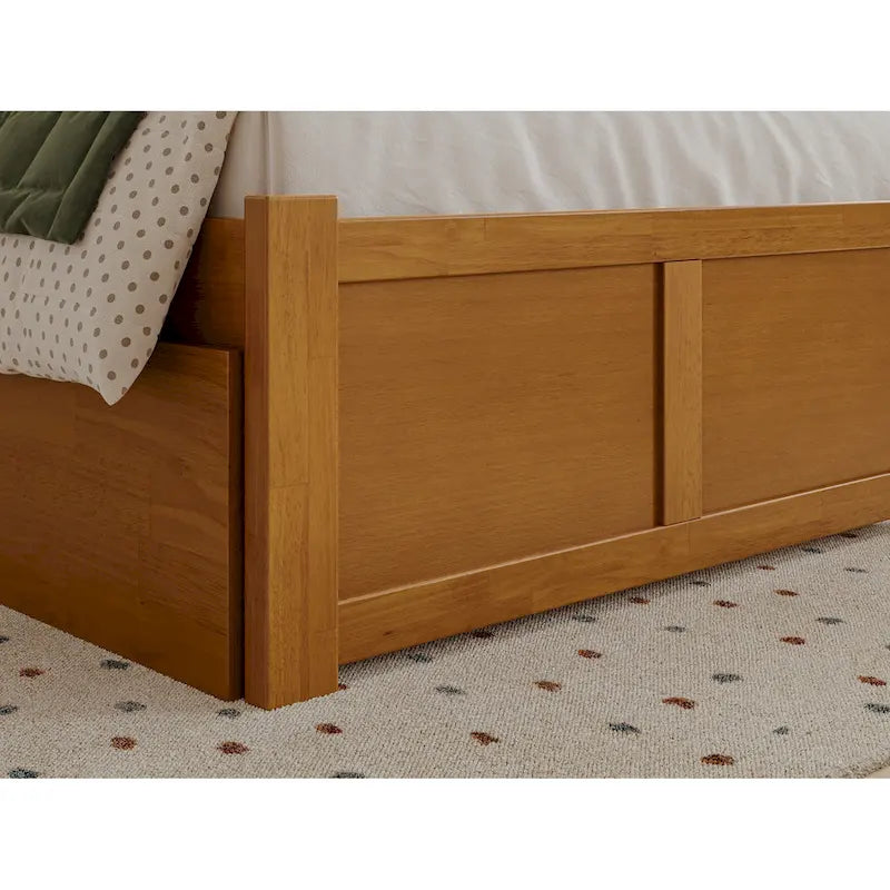 Orlando Platform Bed with Footboard and Twin Trundle Bed