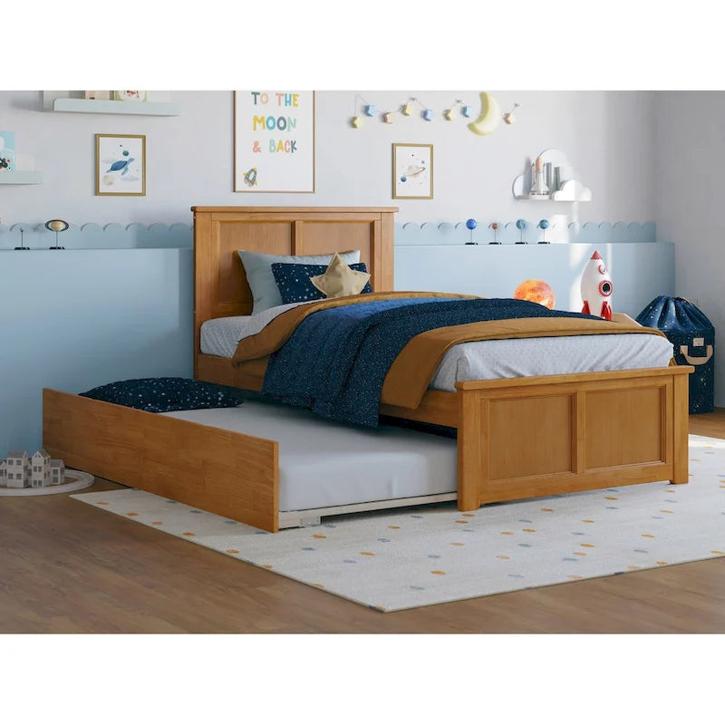 Madison Platform Bed with Matching Footboard and Twin Trundle