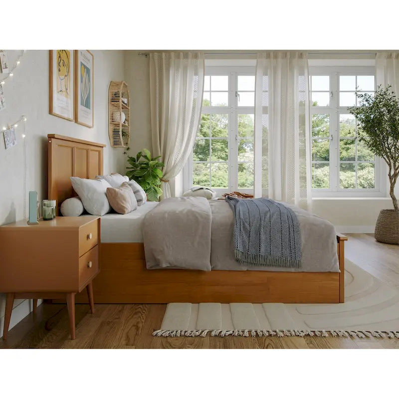 Madison Platform Bed with Matching Footboard and Twin Trundle