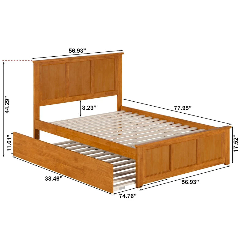 Madison Platform Bed with Matching Footboard and Twin Trundle