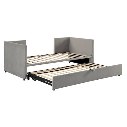 Twin Size Upholstered daybed with Pop Up Trundle