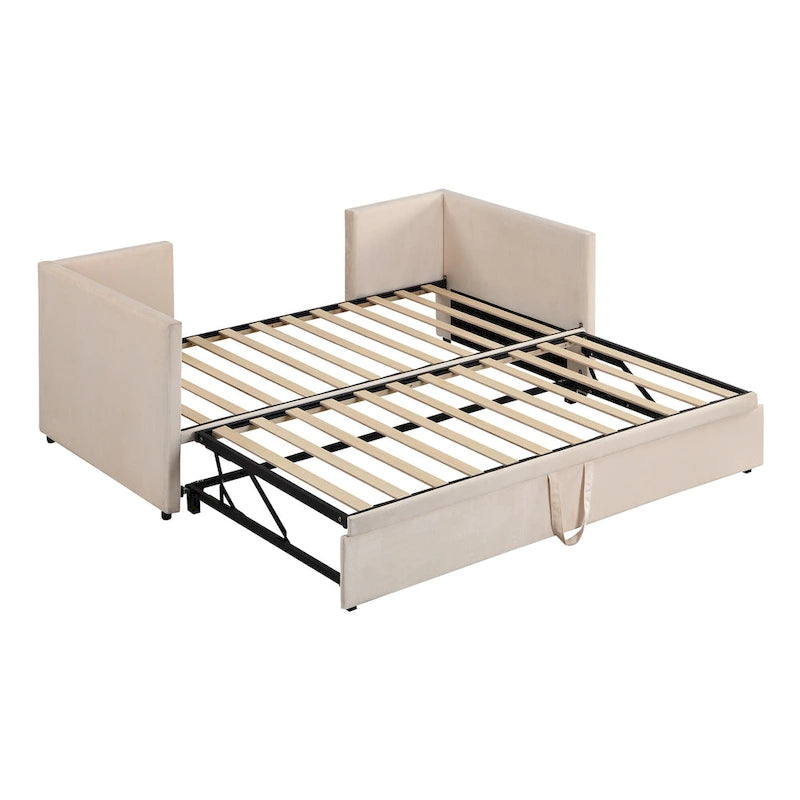 Twin Size Upholstered daybed with Pop Up Trundle