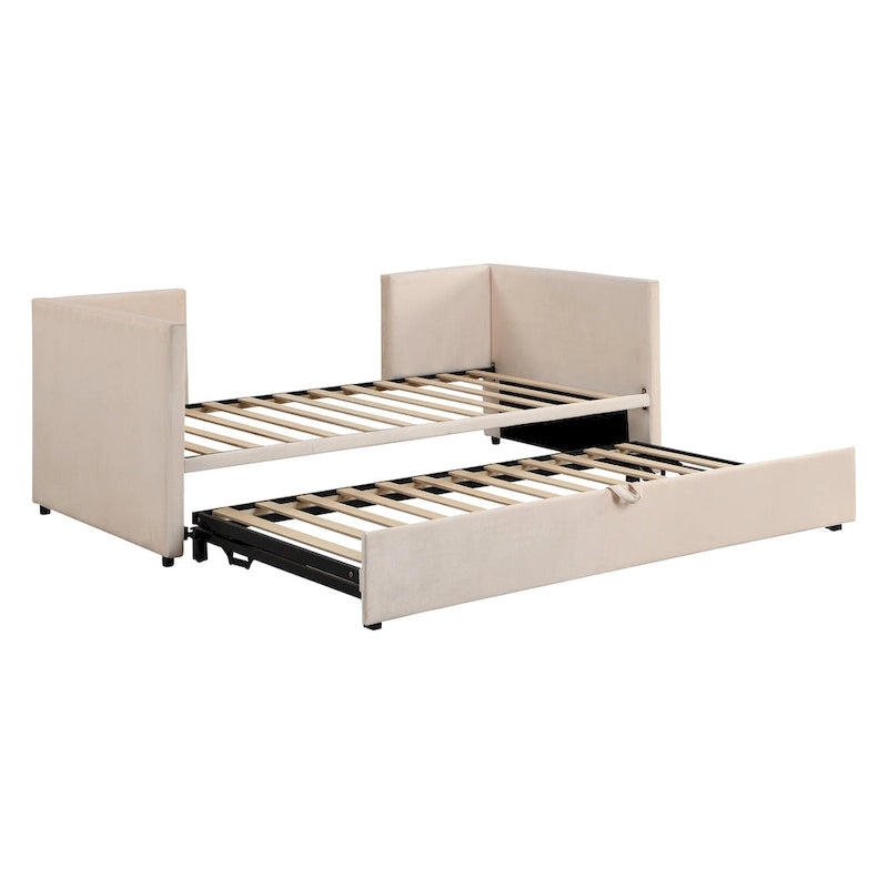Twin Size Upholstered daybed with Pop Up Trundle