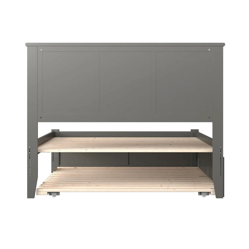 AFI Madison Full Size Platform Bed with Footboard & Full Trundle