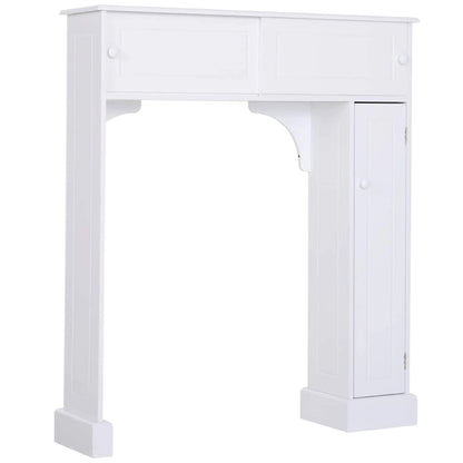HomCom Freestanding Over Toilet Bathroom Storage Cabinet - White - 35*9*41