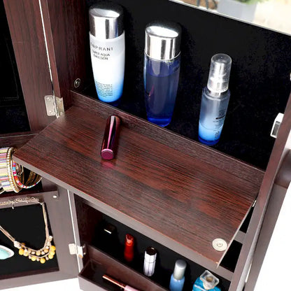 Fashion Simple Jewelry Storage Mirror Cabinet With LED Lights