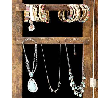 Fashion Simple Jewelry Storage Mirror Cabinet With LED Lights