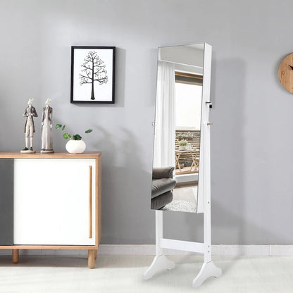 Fashion Simple Jewelry Storage Mirror Cabinet With LED Lights